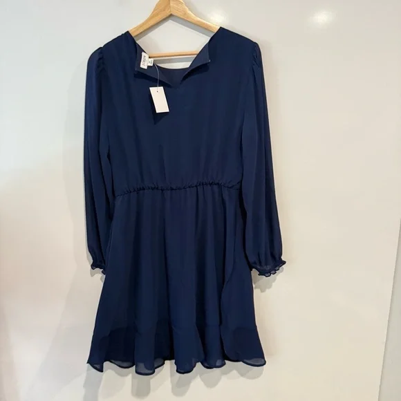 NWT J Crew Mini dress with flounce hem and sheer sleeves - Picture 7 of 9